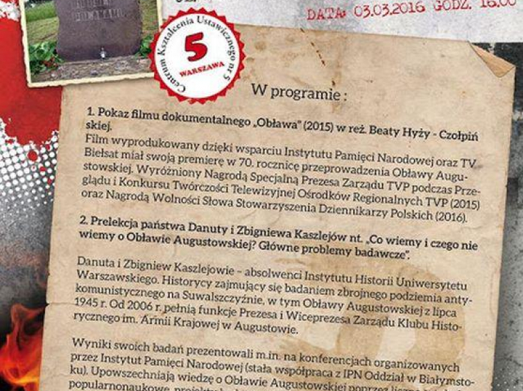 Spotkanie „Obława Augustowska 1945. Co dziś wiemy o tej zbrodni?”