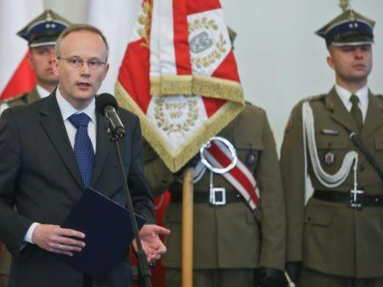 Szef IPN Łukasz Kamiński podczas uroczystości w Pałacu Prezydenckim w Warszawie. Fot. PAP/R. Guz