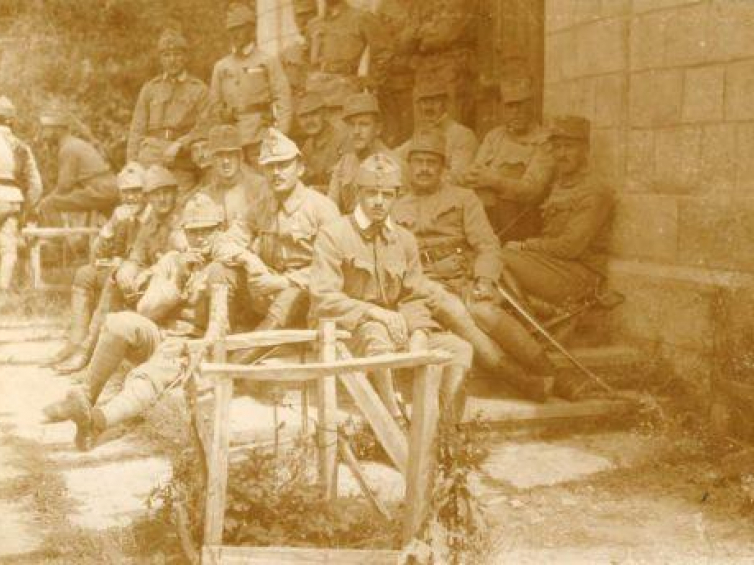 II batalion 13 pułku piechoty armii austro-węgierskiej przed bitwą pod Buczaczem w sierpniu 1915 r., ze zbiorów Muzeum Historii Polski