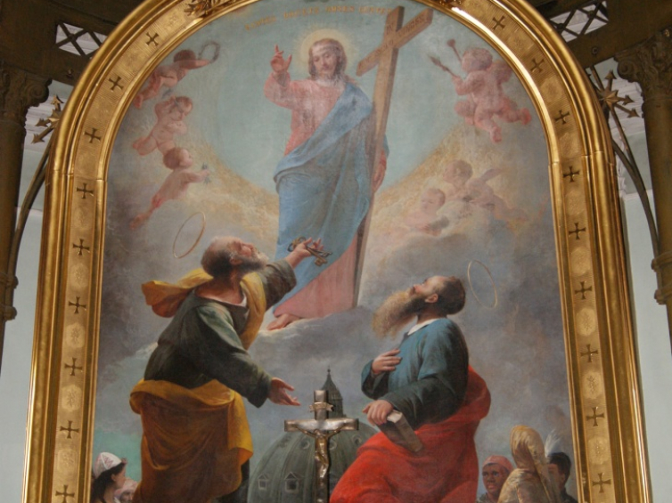 Kościół Świętych Apostołów Piotra i Pawła w Tbilisi. Obraz w ołtarzu głównym po konserwacji. Źródło: MKiDN