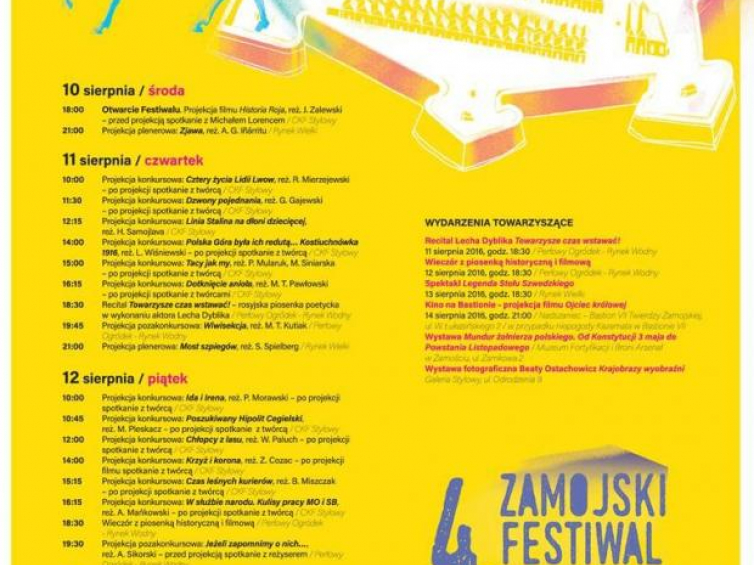 4. Zamojski Festiwal Filmowy „Spotkania z historią”