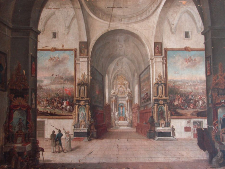 Wnętrze kolegiaty w Żółkwi, mal. J. Engerth, 1827. Lwowska Galeria Sztuki. Fot. P. Sadlej