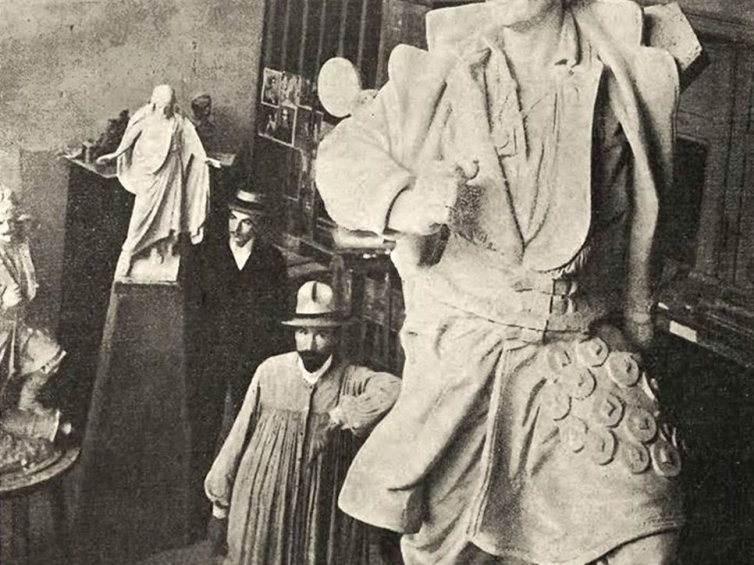 Pomnik Bartosza Głowackiego. Grzegorz Kuźniewicz w pracowni, Nowości Illustrowane, 1905, nr 39