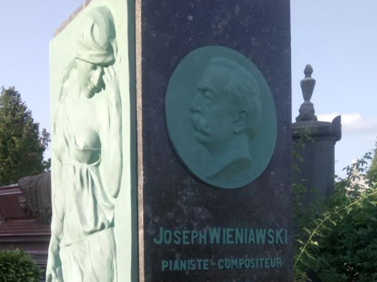 Nagrobek Józefa Wieniawskiego na cmentarzu Ixelles po pracach konserwatorskich. Fot. Piotr Niemcewicz