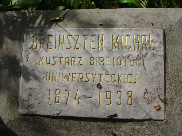 Tablica nagrobna Michała Eustachego Brensztejna na cmentarzu bernardyńskim w Wilnie. Fot. W. Wróblewski. Źródło: MKiDN