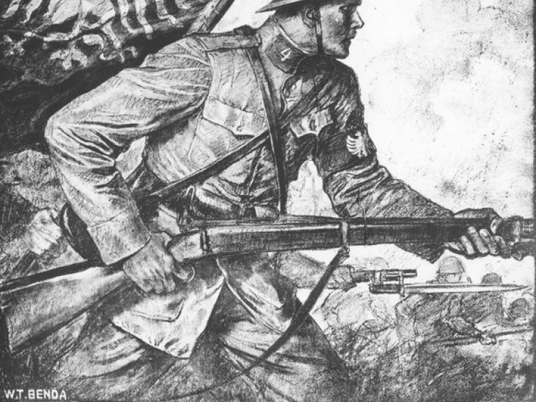 Plakat rekrutacyjny do Armii Polskiej. Źródło: NAC