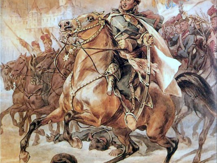 Obraz Juliusza Kossaka „Kazimierz Pułaski pod Częstochową”; K. Pułaski – jeden z przywódców Konfederacji Barskiej. Źródło: Wikimedia Commons