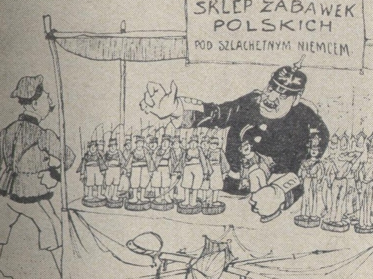 Karykatura z epoki na werbunek do Polskiej Siły Zbrojnej.  Ze zbiorów P. Szlanty