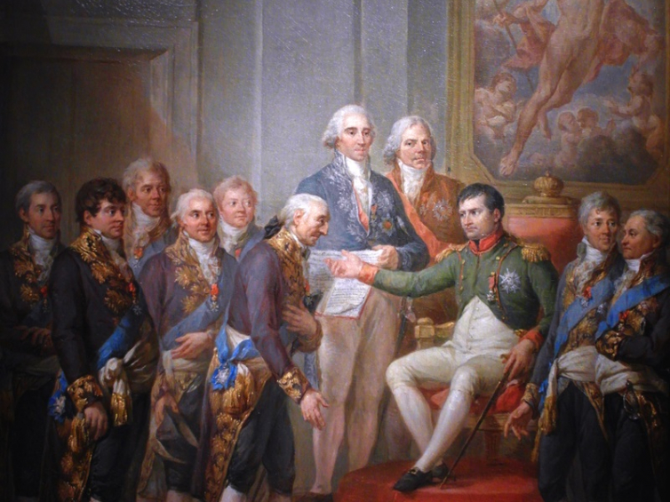 Marcello Bacciarelli. Nadanie Konstytutcji Księstwa Warszawskiego przez Napoleona. Źródło: Wikimedia Commons