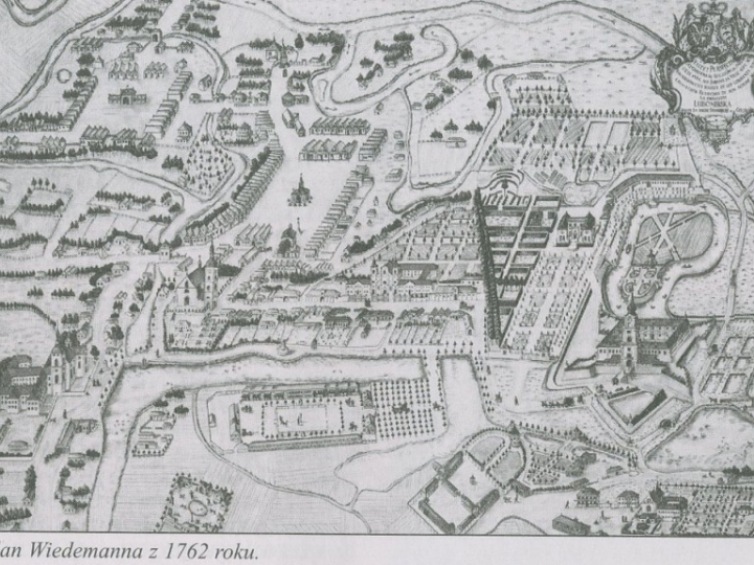 Plan Rzeszowa autorstwa Karola Wiedemanna z 1762 roku. Fot. archiwum, wikipedia, bernadyni.rzeszow.pl