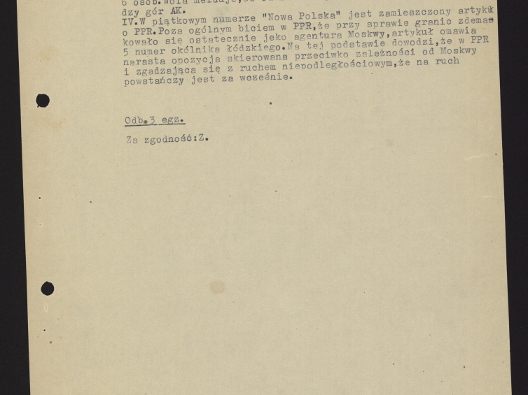Meldunek nr 26 z informacją o odbiciu więźniów 26 marca 1943 r. pod warszawskim Arsenałem; AAN, Armia Krajowa, sygn. 203/VII–63. Źródło: AAN