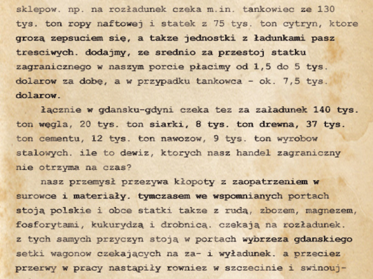 Cena przestojów  19.8.Warszawa PAP - Od kilku dni mają miejsce zakłócenia lub przerwy w pracy portów i stoczni, przede wszystkim w...