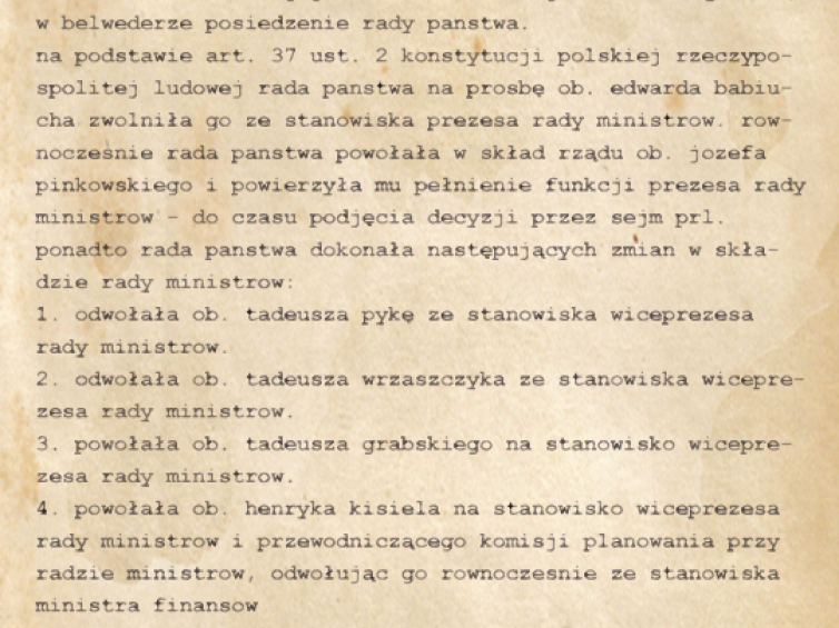Posiedzenie Rady Państwa  24.8. Warszawa PAP - W dniu 24 sierpnia br. odbyło się w Belwederze posiedzenie Rady Państwa...