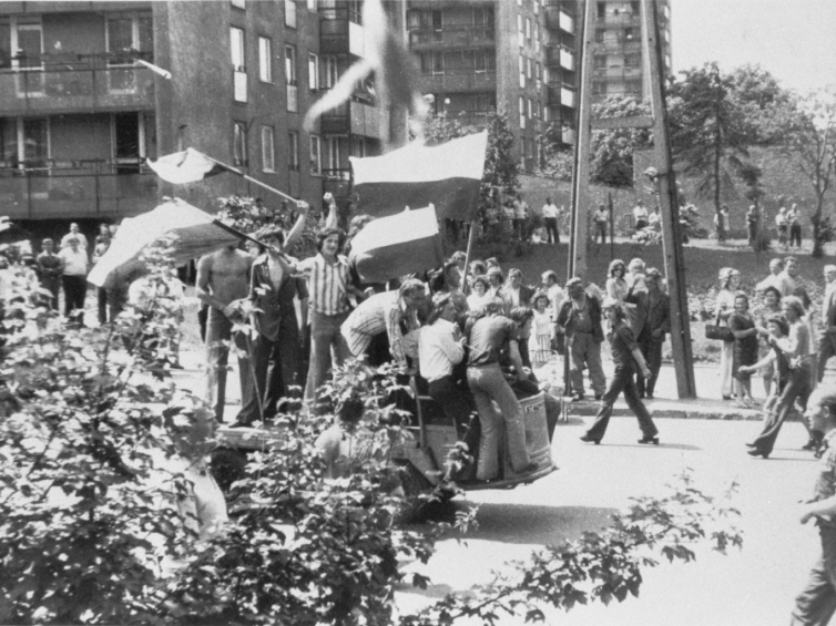 Protest robotników Radomia przeciwko planom podwyżki cen - 25 czerwca 197. Fot. PAP/reprodukcja