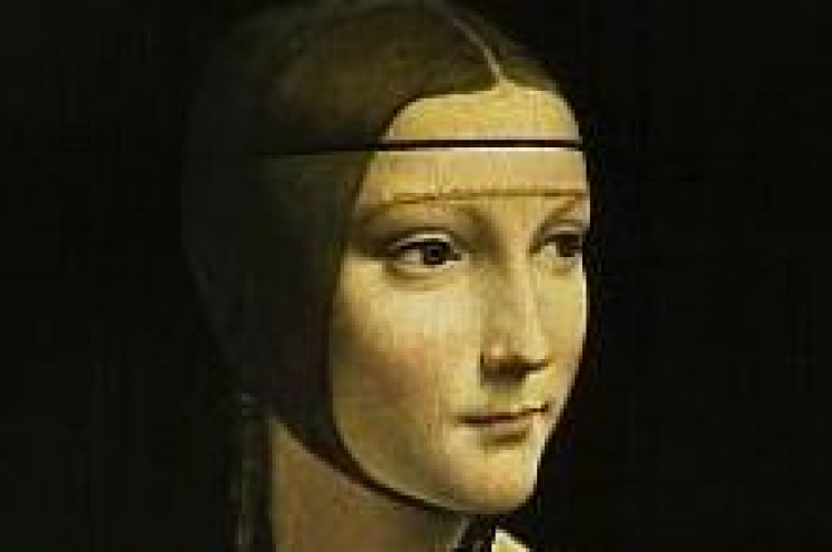 "Dama z gronostajem", obraz Leonarda da Vinci. Fot. PAP