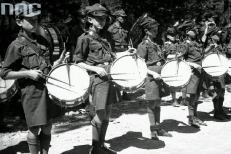 Obóz harcerzy krakowskich w Rymanowie. Lipiec 1937 r. Fot. NAC