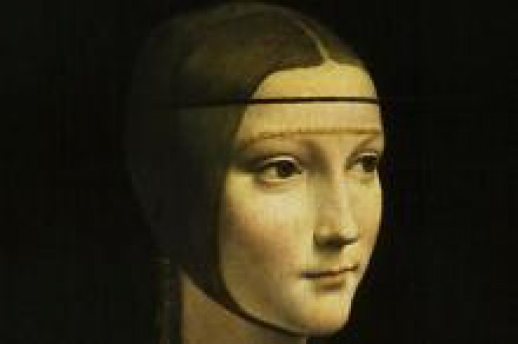 "Dama z gronostajem", obraz Leonarda da Vinci. Fot. PAP