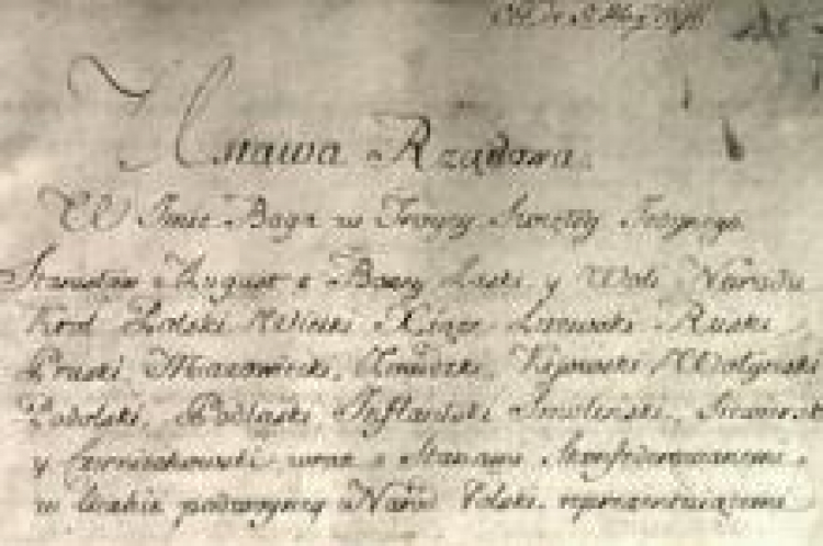 Manuskrypt Ustawy Rządowej z 3 maja 1791 r. Źródło: Wikimedia Commons