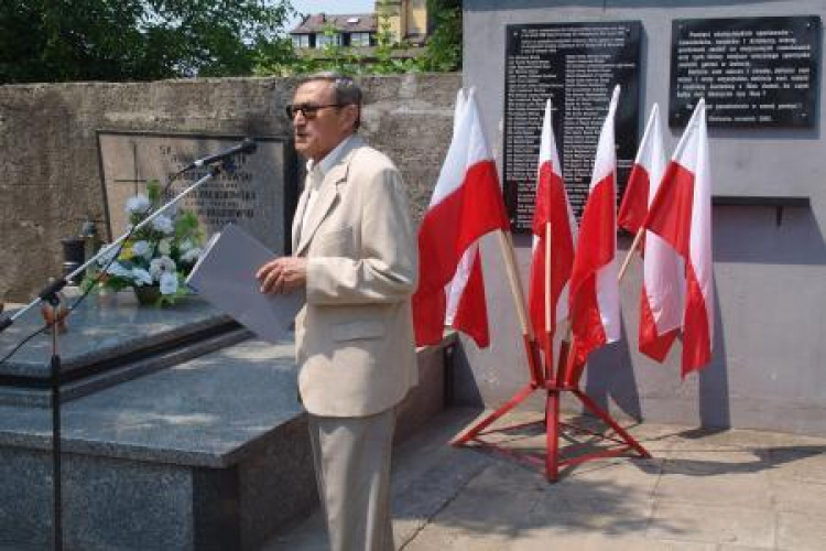 Przemawia Włodzimierz Paluch, prezes Klubu "Samborzan" w Oświęcimiu