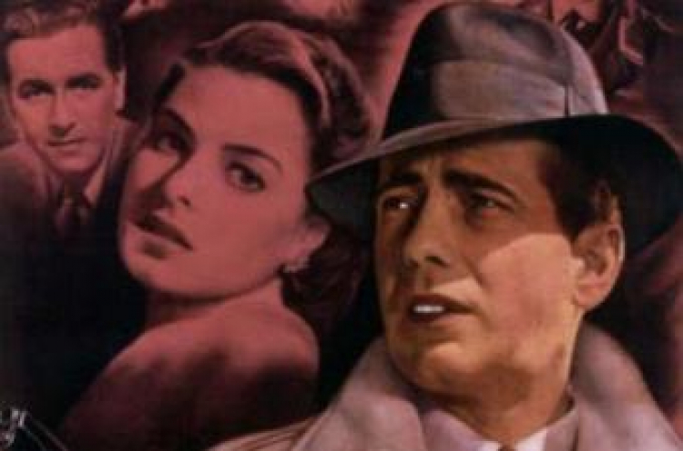 Plakat filmu "Casablanca" (USA, 1942) z Humphreyem Bogartem i Ingrid Bergman. Fot. PAP/EPA