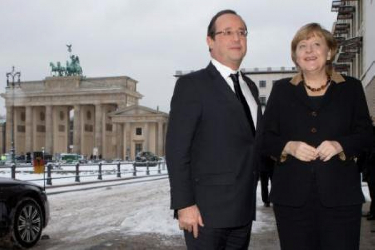 Kanclerz Niemiec Angela Merkel i prezydent Francji Francois Hollande. Berlin. 22.01.2013. Fot. PAP/EPA