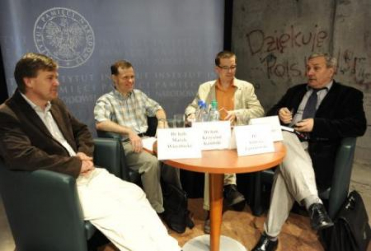 IPN Centrum Edukacyjne. Od lewej: M. Wierzbicki , K. Kosiński , A. Zawistowski , J. Eisler. Fot. PAP /A. Rybczyński
