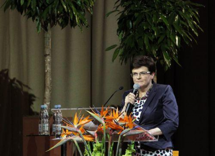 Wystąpienie minister edukacji Krystyny Szumilas podczas II Kongresu Polskiej Edukacji. Fot. PAP/R. Pietruszka