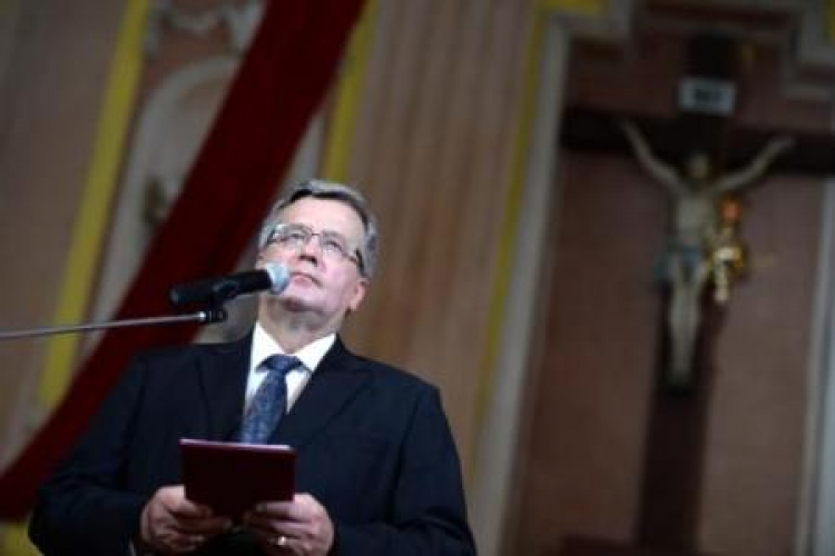 Prezydent przemawia podczas mszy świętej w intencji ofiar zbrodni wołyńskiej. Fot. PAP/J. Turczyk