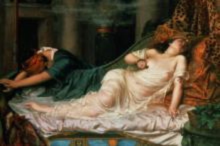 "Śmierć Kleopatry" - obraz Reginalda Arthura z końca XIX w. Fot. Wikimedia Commons