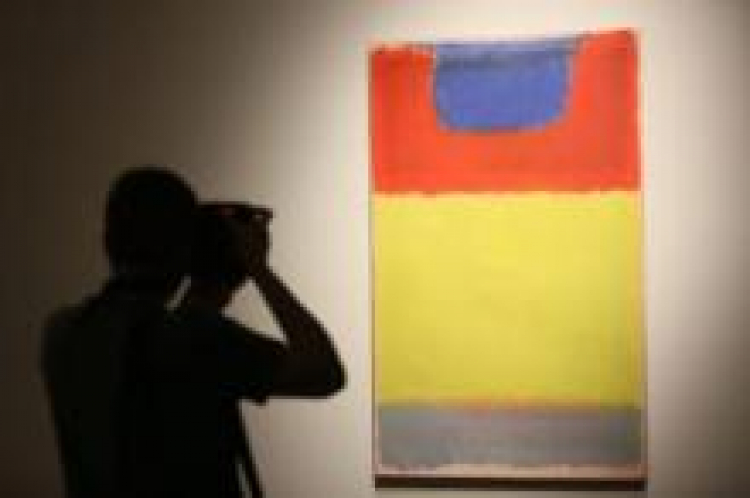 "Mark Rothko. Obrazy z National Gallery of Art w Waszyngtonie" w Muzeum Narodowym w Warszawie. Fot. PAP/L. Szymański 