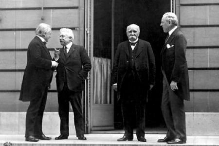 Od lewej: David Lloyd George, Vittorio Orlando, Georges Clemenceau, Woodrow Wilson. Fot. Wikipedia/US Army Signal Corps