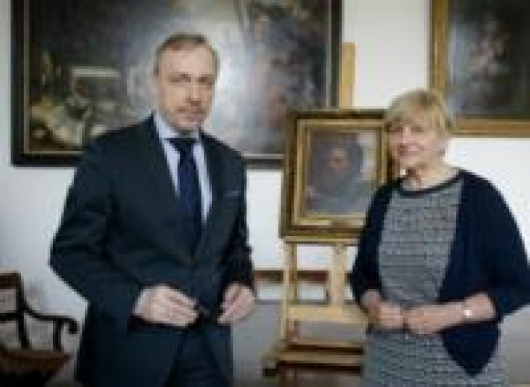 Minister Bogdan Zdrojewski oraz Dyrektor Muzeum Narodowego w Warszawie Agnieszka Morawińska. Fot. Danuta Matloch