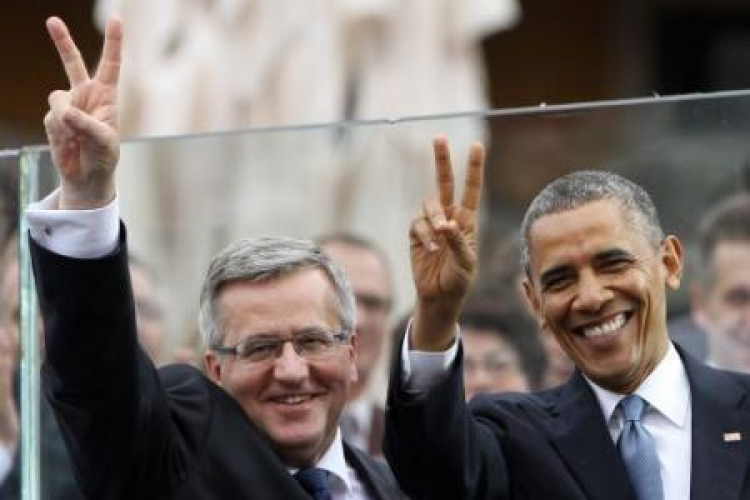  Prezydent RP Bronisław Komorowski i prezydent USA Barack Obama. Fot. Warszawa, 04.06.2014. PAP/P. Supernak 