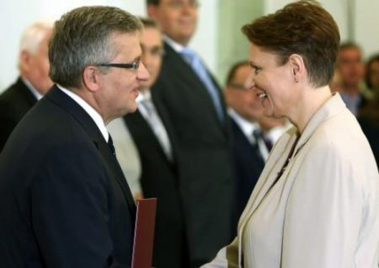 Prezydent RP Bronisław Komorowski i nowa minister kultury Małgorzata Omilanowska. Fot. PAP/T. Gzell