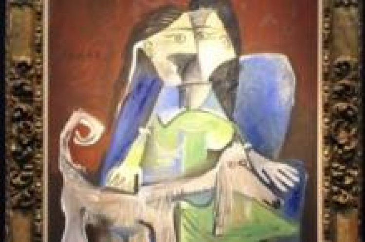 Pablo Picasso "Kobieta z psem". Fot. PAP/EPA