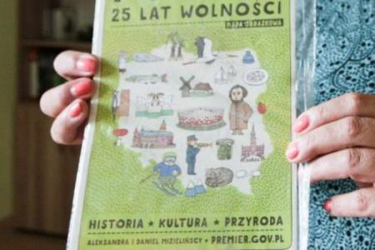 Mapa „Polska. 25 lat wolności". Fot. PAP/L. Muszyński
