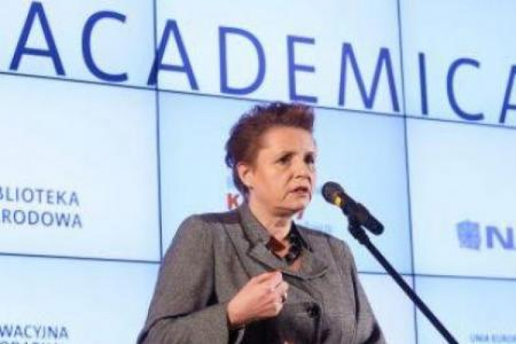 Minister kultury Małgorzata Omilanowska podczas inauguracji projektu Academica. Fot. PAP/P. Supernak