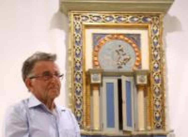 Jakub Gutermann podczas odsłonięcia Aron ha-Kodesz w Małej Synagodze Muzeum Żydów Mazowieckich. Fot. PAP/M. Bednarski