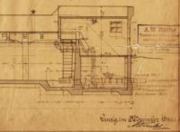 Fragment oryginalnej dokumentacji zbiornika Stara Dolina (1911r.). Źródło: UMG