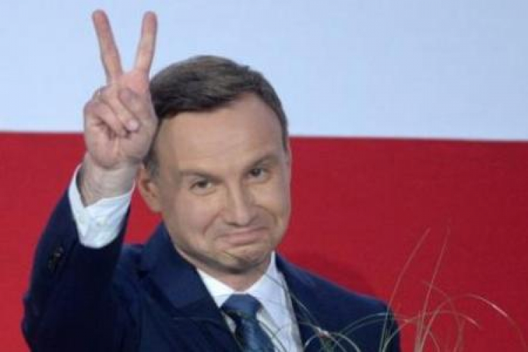 Andrzej Duda podczas wieczoru wyborczego w sztabie w Warszawie. Fot. PAP/J. Turczyk