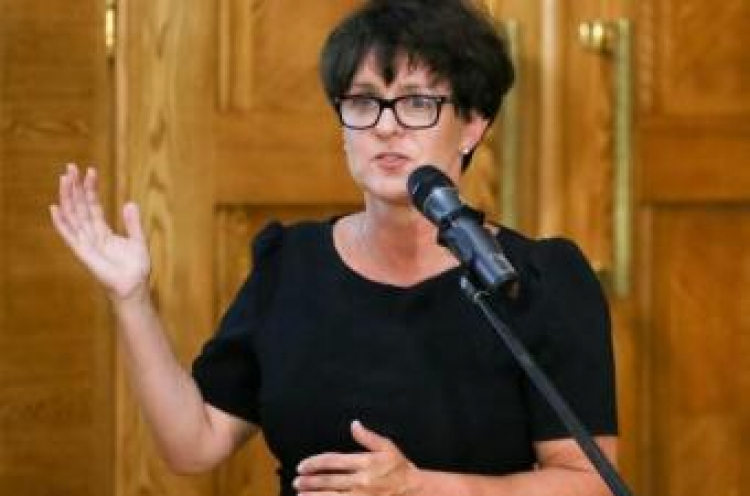 J. Kluzik-Rostkowska podczas konferencji nt. edukacji seksualnej. Fot. PAP/P. Supernak