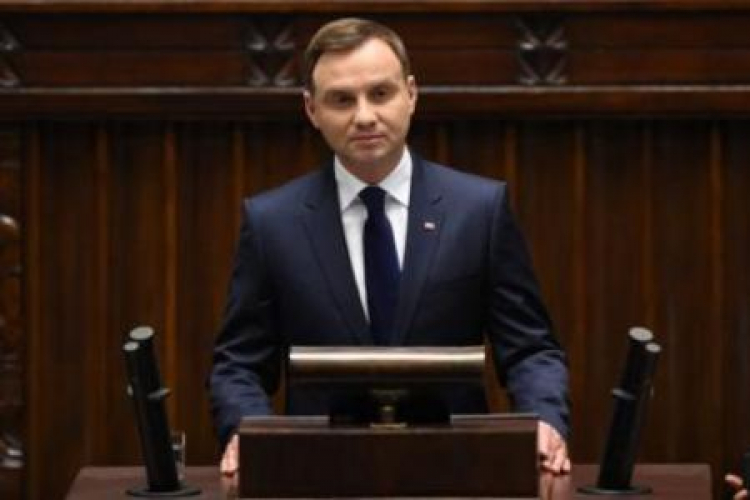 Wystąpienie prezydenta Andrzeja Dudy przed Zgromadzeniem Narodowym. Fot. PAP/R. Pietruszka