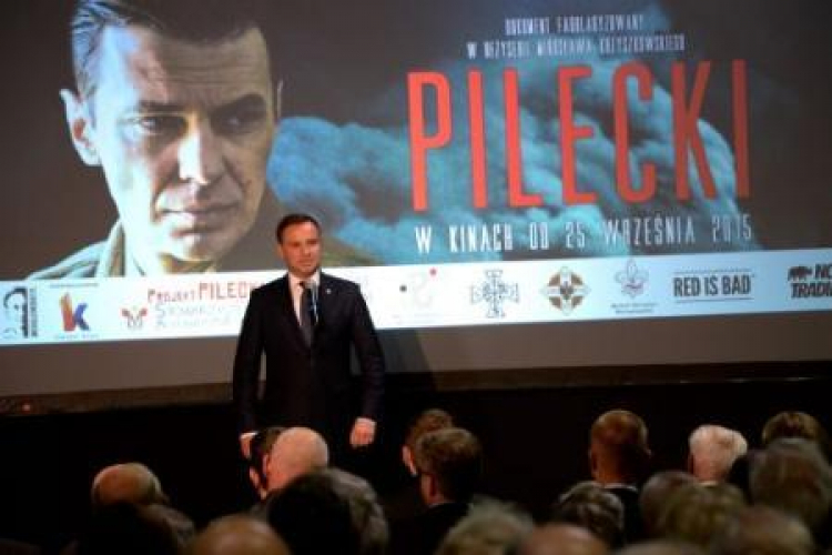 Prezydent Andrzeja Dudy przed pokazem filmu "Pilecki". Fot. PAP/J. Turczyk