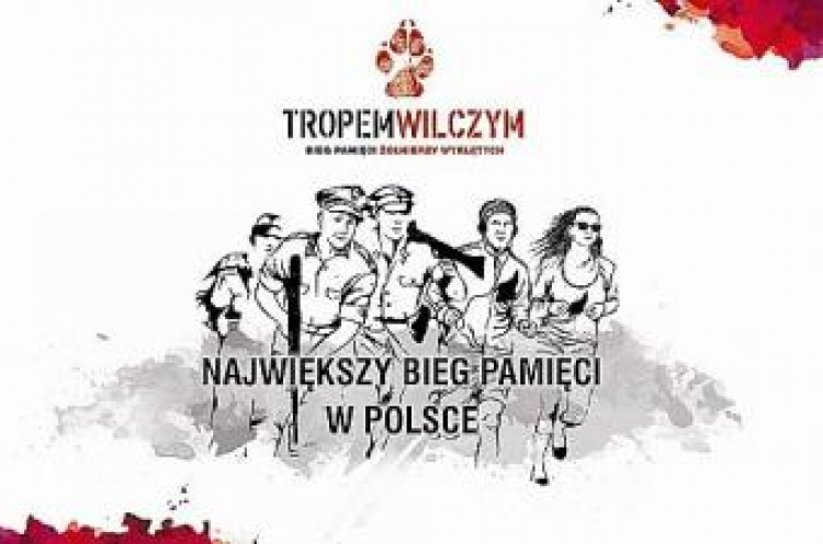 Plakat biegu "Tropem Wilczym – Bieg Pamięci Żołnierzy Wyklętych"