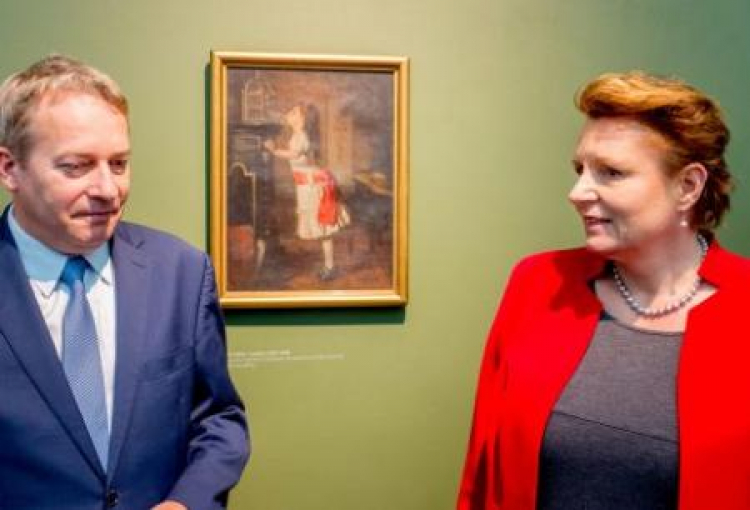 Minister Małgorzata Omilanowska i marszałek woj. śląskiego Wojciech Saługa w Muzeum Śląskim. Fot. PAP/A. Grygiel