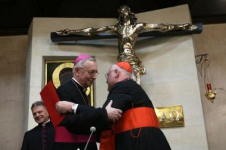 Arcybiskup Stanisław Gądecki (L) i kardynał Reinhard Marx. Częstochowa, 22.11.2015. Fot. PAP/W. Deska 