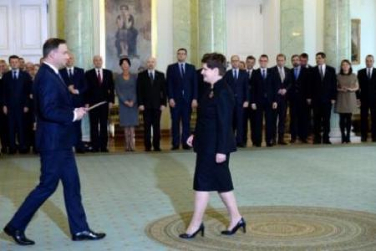 Prezydent Andrzej Duda desygnował Beatę Szydło na Prezesa Rady Ministrów. Fot. PAP/J. Turczyk