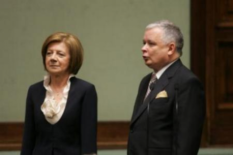 Lech Kaczyński składa przysięgę przed Zgromadzeniem Narodowym. Fot. PAP/M. Zborowski
