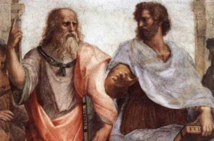 Platon i Arystoteles na obrazie Rafaela „Szkoła Ateńska”.  Źródło: Wikimedia Commons