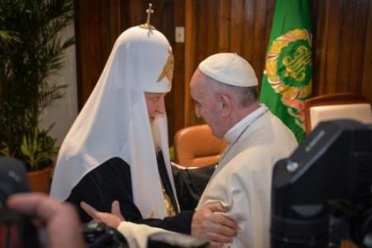 Spotkanie papieża Franciszka i patriarchy moskiewskiego i całej Rusi Cyryla. Fot. PAP/EPA